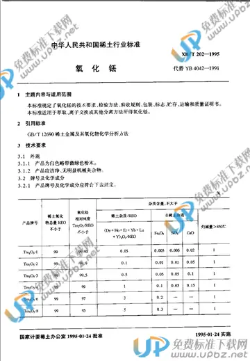 XB/T 202-1995 免费下载