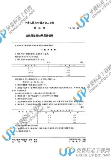 YB 245-1964 免费下载