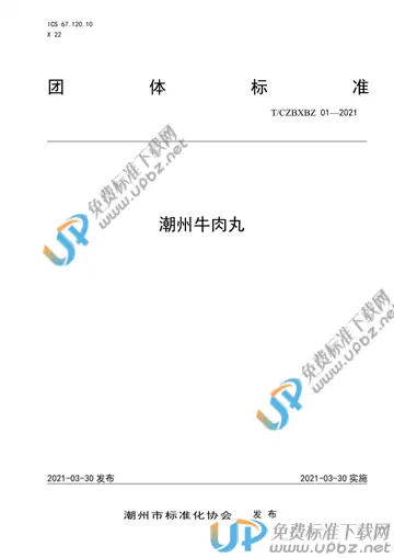 T/CZBXBZ 01-2021 免费下载